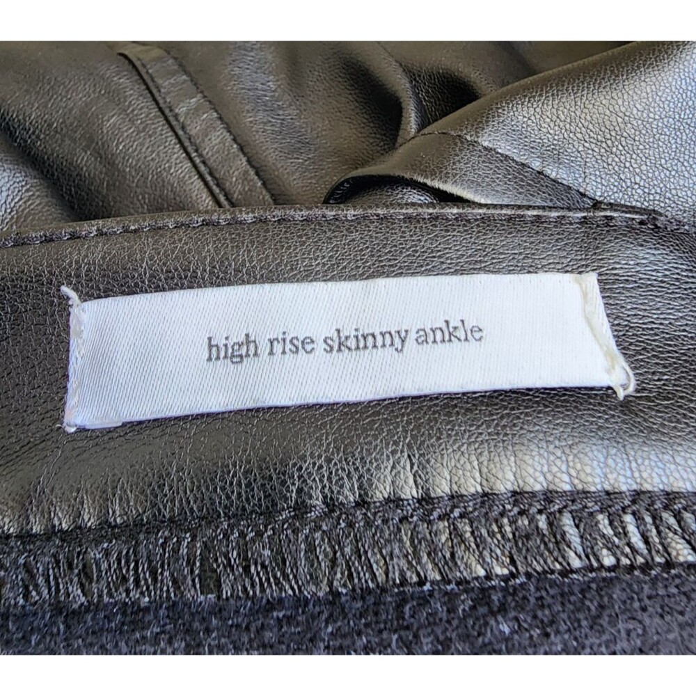 Sam Edelman Faux Leather Black Pants Size 28 High Rise Skinny Ankle - Picture 9 of 12